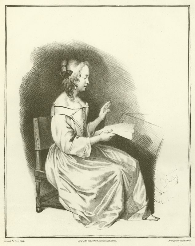 Kadın bir mektup okuyor by Dutch School