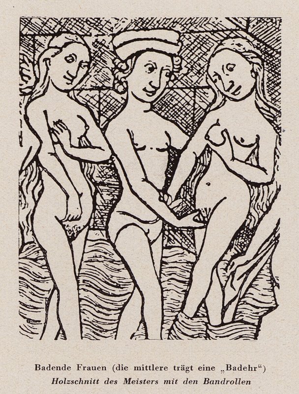Kadınlar banyo (tahta baskı) by Dutch School