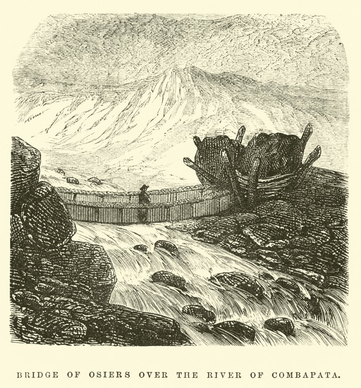 Bridge of Osiers over the River of Combapata  by Edouard Riou
