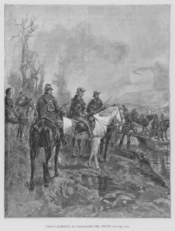 Carlo Alberto Ticino Geçidi'nde (gravür) by Edouardo Matania