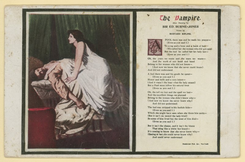 Vampir, Rudyard Kipling by Edward Burne Jones