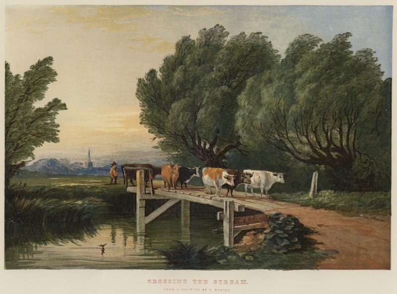 Dereyi Geçmek (chromolitho) by Edward Duncan