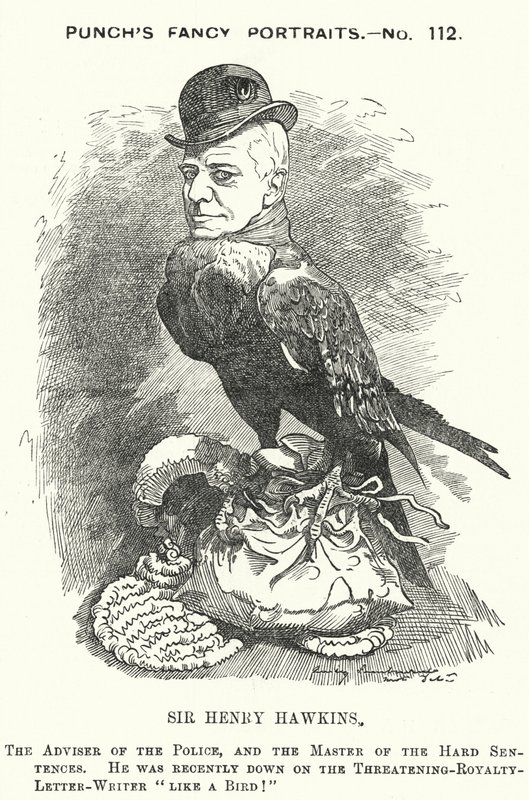 Yumruk karikatür: Sir Henry Hawkins by Edward Linley (after) Sambourne