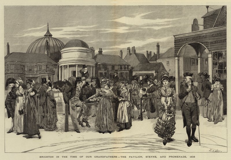 Dedelerimizin Zamanında Brighton, Pavilion, Steyne ve Promenade, 1805 by Edwin Austin Abbey