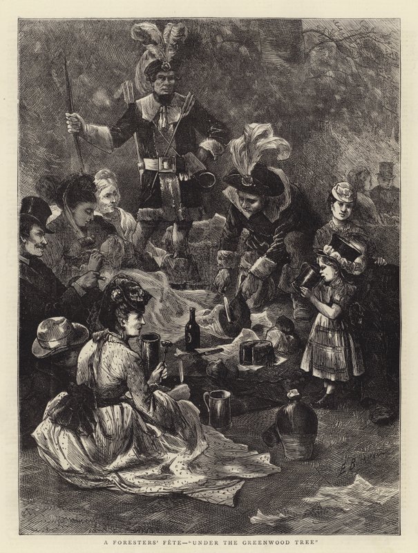 Greenwood Ağacının Altında Bir Ormancı Fete by Edwin Buckman