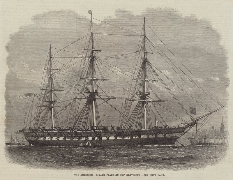 Gravesend açıklarında Amerikan Fırkateyni Franklin by Edwin Weedon