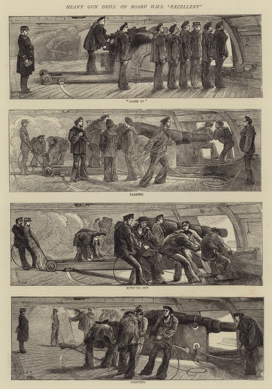 Gemide Ağır Silah Matkap HMS Mükemmel by Edwin Buckman