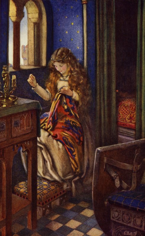 Elaine (renkli taş) by Eleanor Fortescue Brickdale