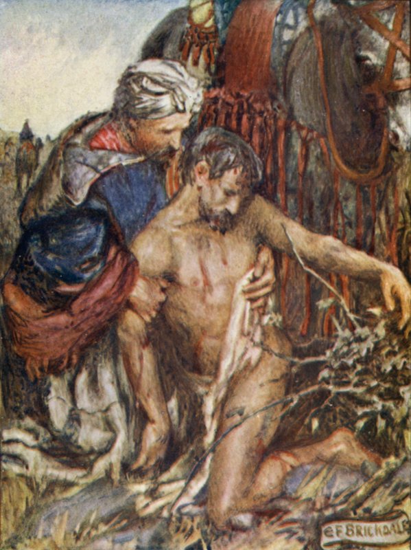The Good Samaritan (renkli taş) by Eleanor Fortescue Brickdale