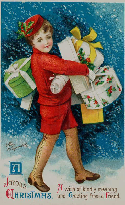Amerikan Noel kartı by Ellen Hattie Clapsaddle