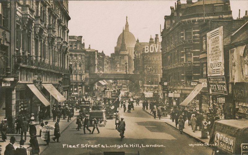 Fleet Street ve Ludgate Hill, Londra by English Photographer