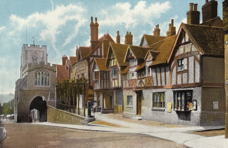 Leycester Hastanesi ve Westgate, Warwick by English Photographer
