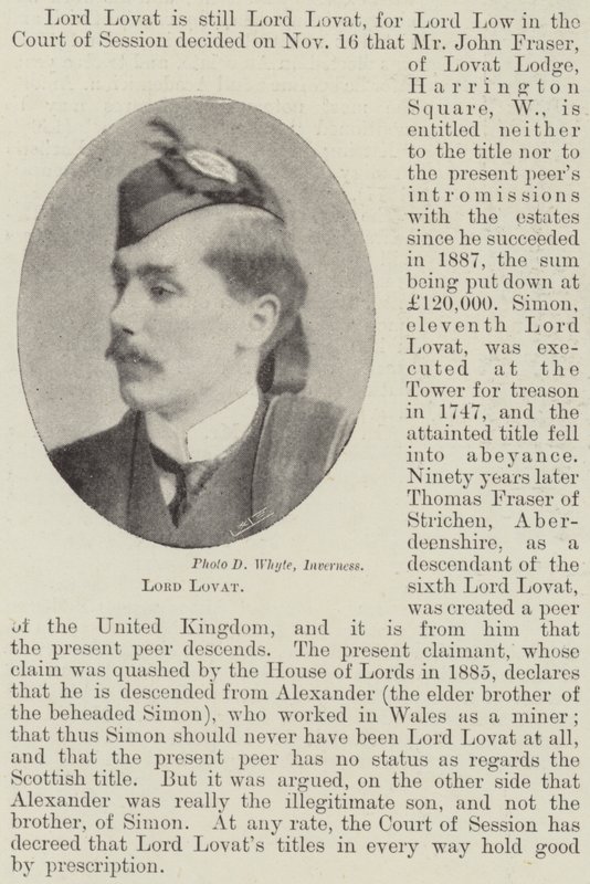 Lord Lovat by English Photographer