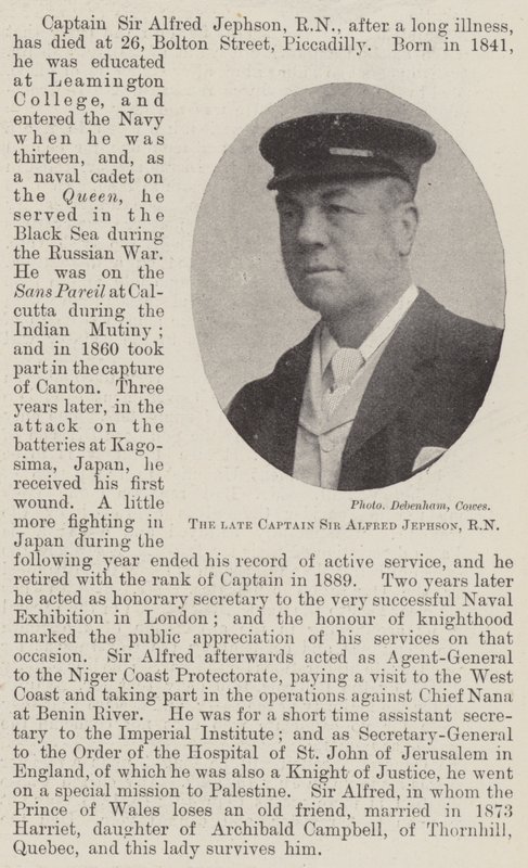 Rahmetli Kaptan Sir Alfred Jephson, RN by English Photographer