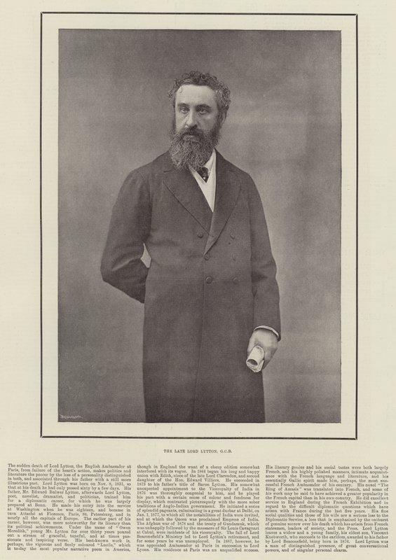 Rahmetli Lord Lytton, GCB by English Photographer