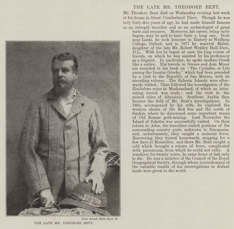 Merhum Bay Theodore Bent by English Photographer