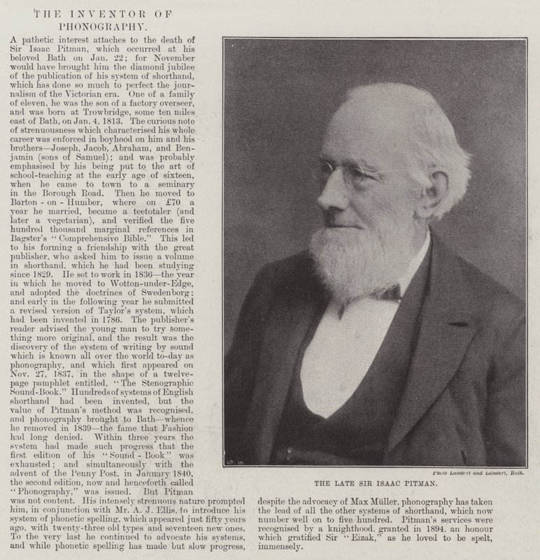 Merhum Sir Isaac Pitman by English Photographer