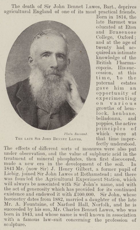 Merhum Sir John Bennet Lawes by English Photographer