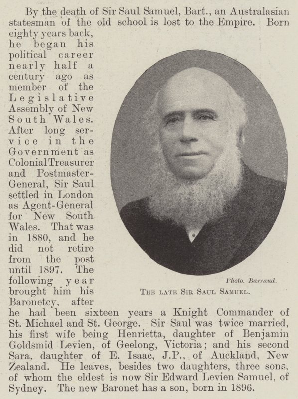 Merhum Sir Saul Samuel by English Photographer