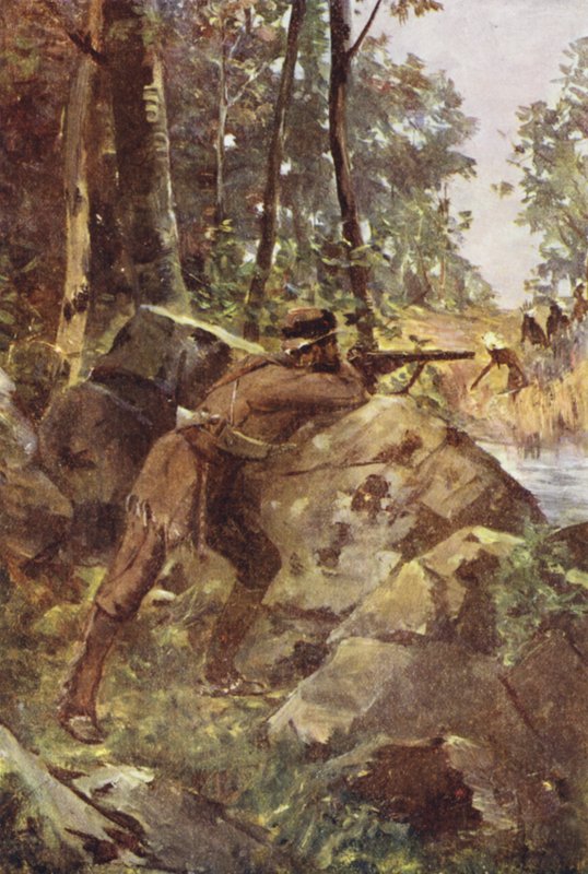Bir Backwoodsman (renkli taş) by English School