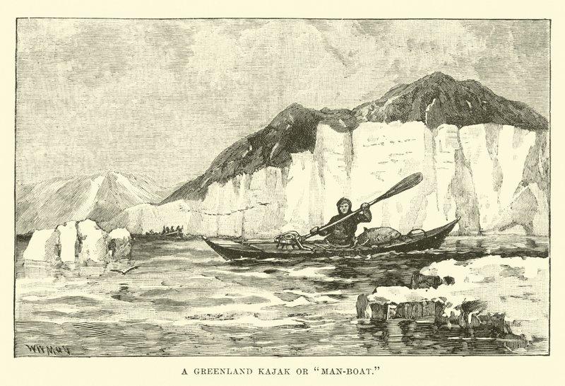 Bir Grönland Kajak veya İnsan-tekne by English School