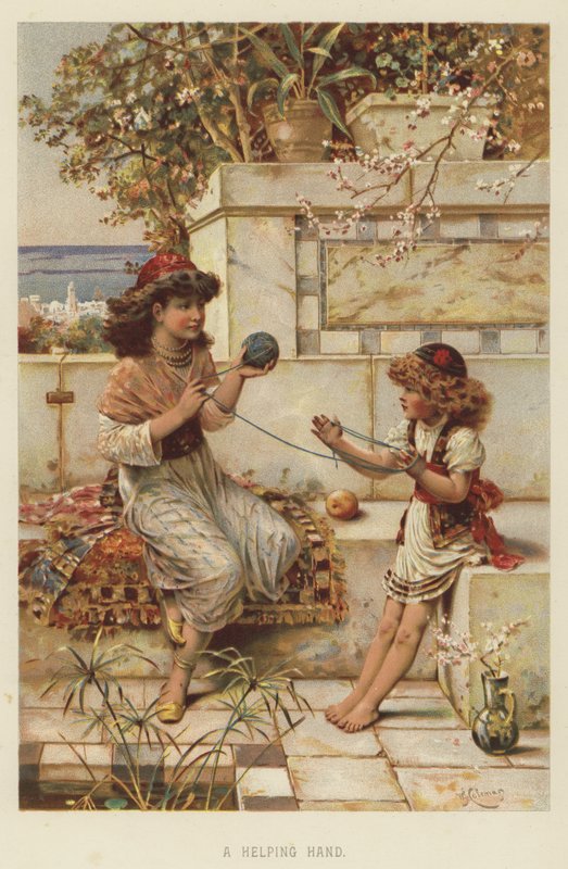 Bir Yardım Eli (kromolitho) by English School