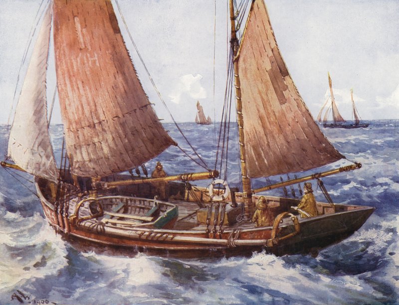 Denizde bir trol (renkli taş) by English School