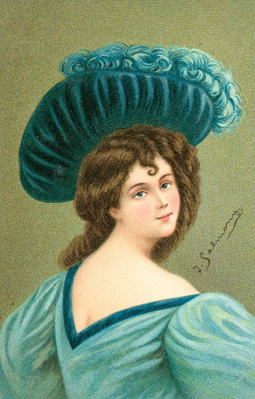 İyi giyimli genç bir kadın by English School