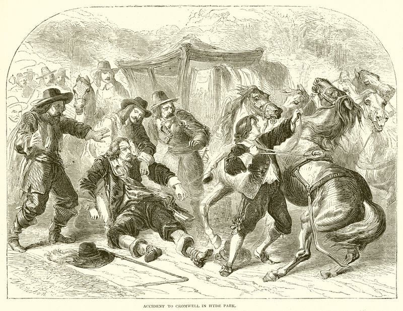 Hyde Park'ta Cromwell'in Kazası by English School