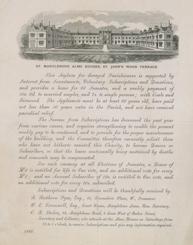 St Marylebone Alms Evleri için Reklam by English School