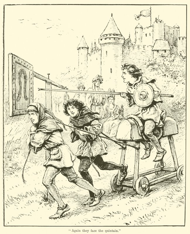 "Yine quintain ile karşı karşıyalar" (gravür) by English School