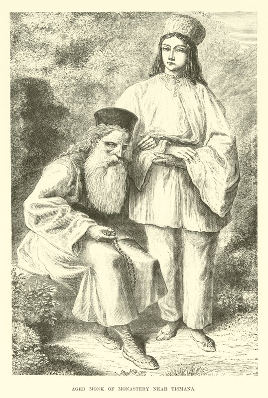 Tismana yakınlarındaki manastırın yaşlı keşişi by English School