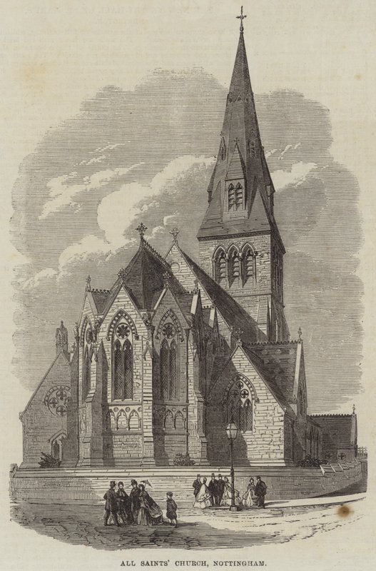 Tüm Azizler Kilisesi, Nottingham (gravür) by English School