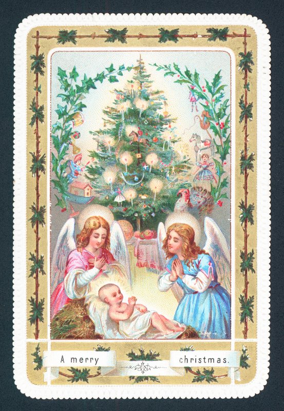 Melekler ve Bebek, Noel Kartı by English School