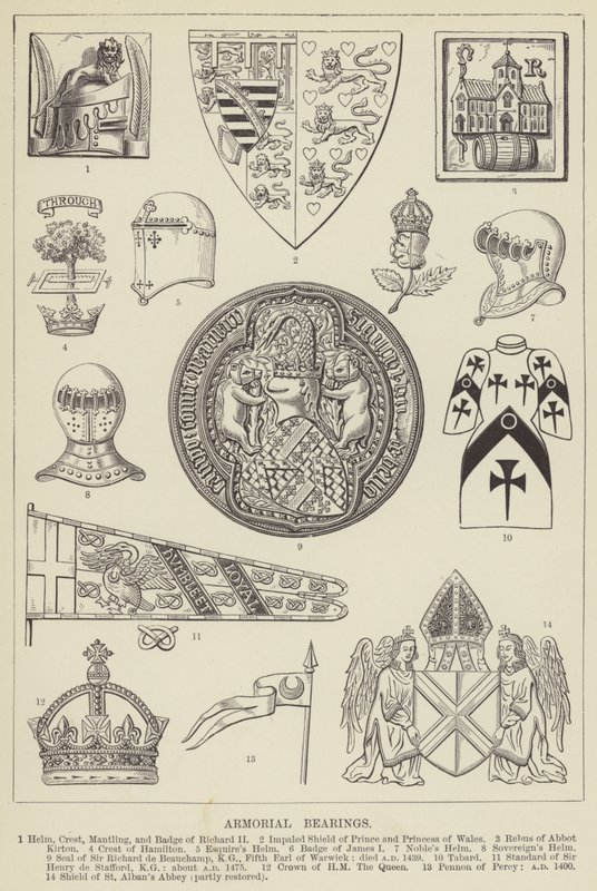 Armorial rulmanlar (gravür) by English School