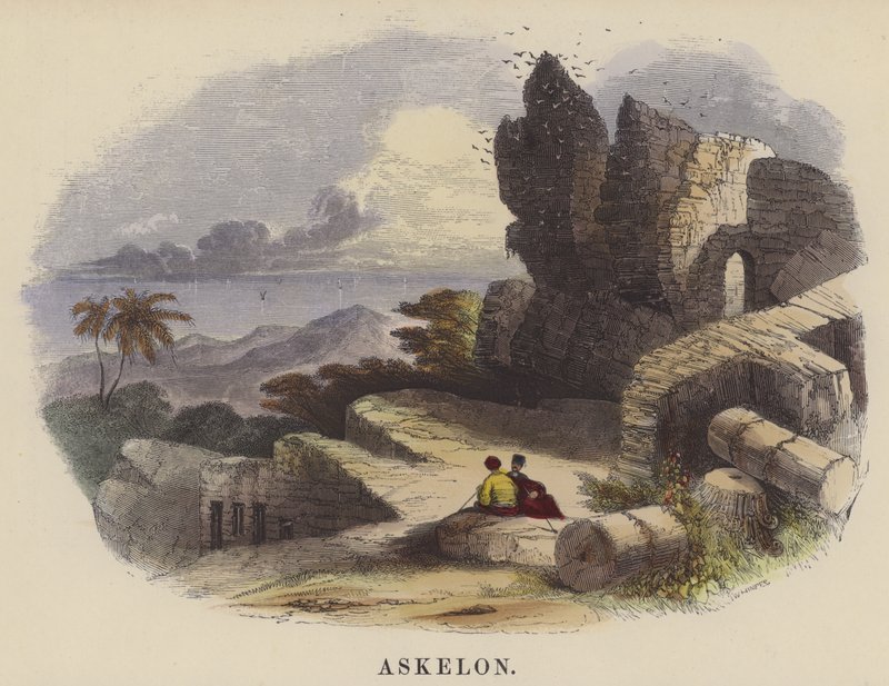 Askelon (renkli gravür) by English School