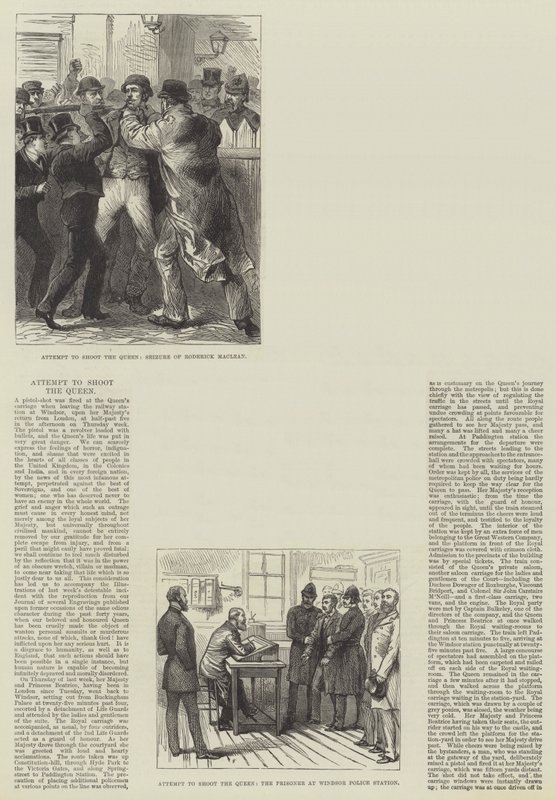 Kraliçeyi Vurma Girişimi (gravür) by English School