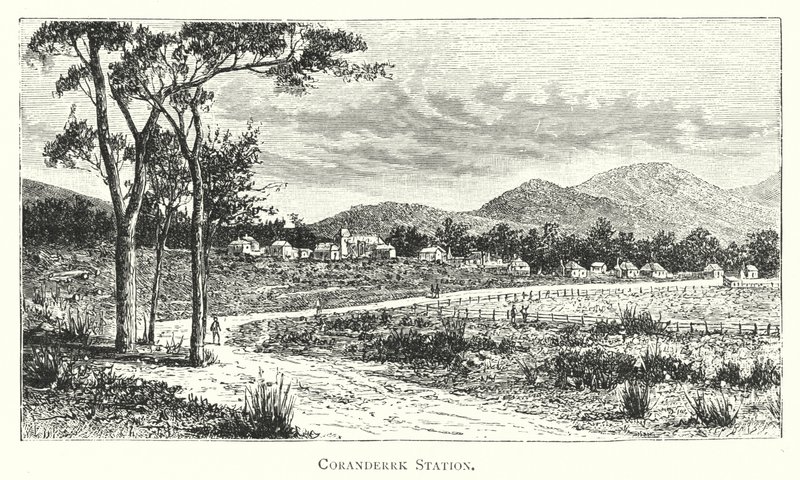 Avustralya: Coranderrk İstasyonu (gravür) by English School