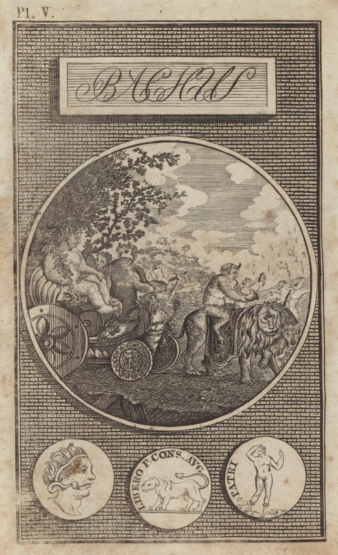 Bacchus, antik Roma şarap tanrısı (gravür) by English School