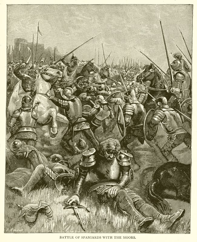 Moors ile İspanyolların Savaşı by English School