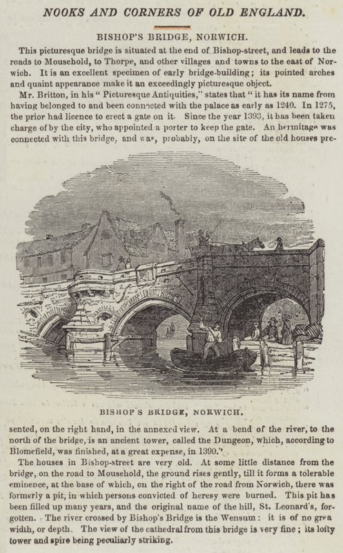 Piskopos Köprüsü, Norwich (gravür) by English School