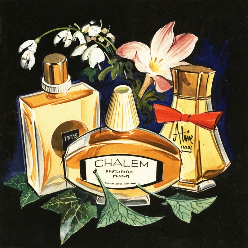 Bottles of perfume by English School