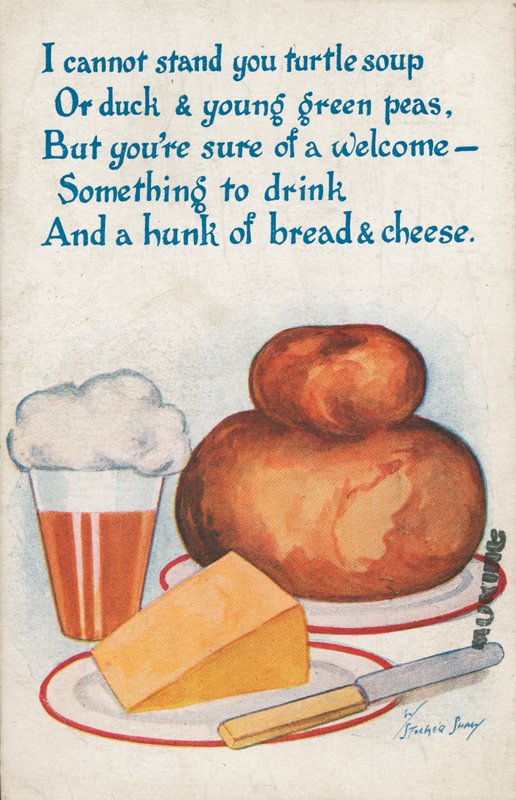 Ekmek, peynir ve bira (renkli taş) by English School