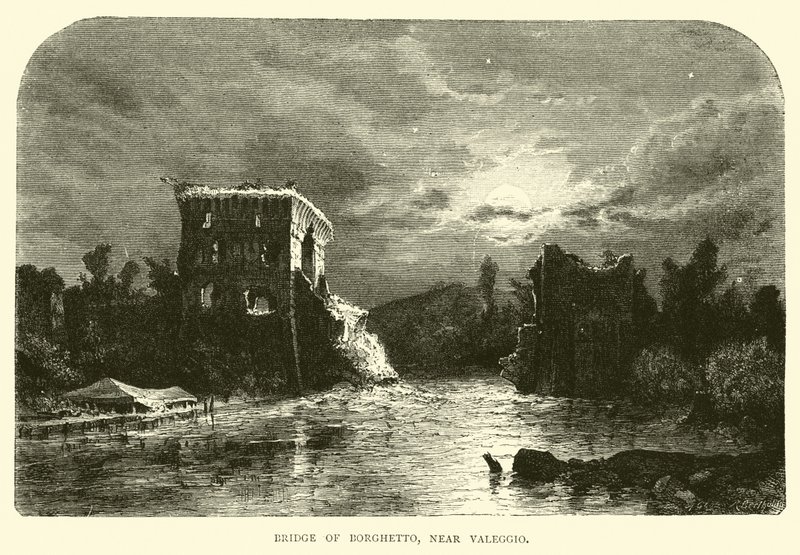 Valeggio yakınlarındaki Borghetto Köprüsü by English School
