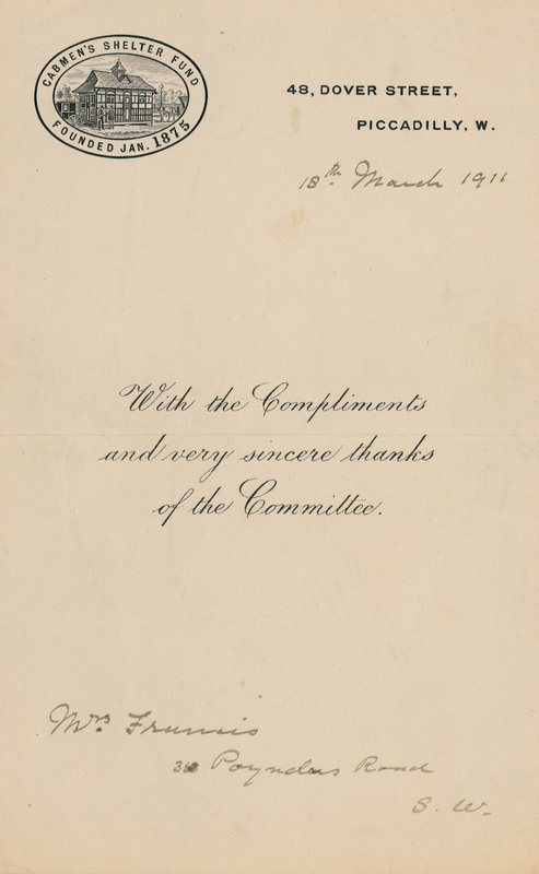 Cabmens Shelter Fun, Ocak 1875