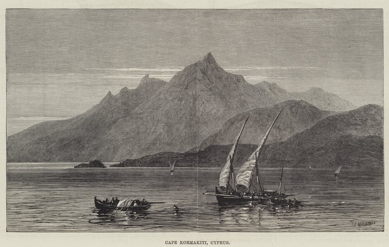 Cape Kormakiti, Kıbrıs (gravür) by English School