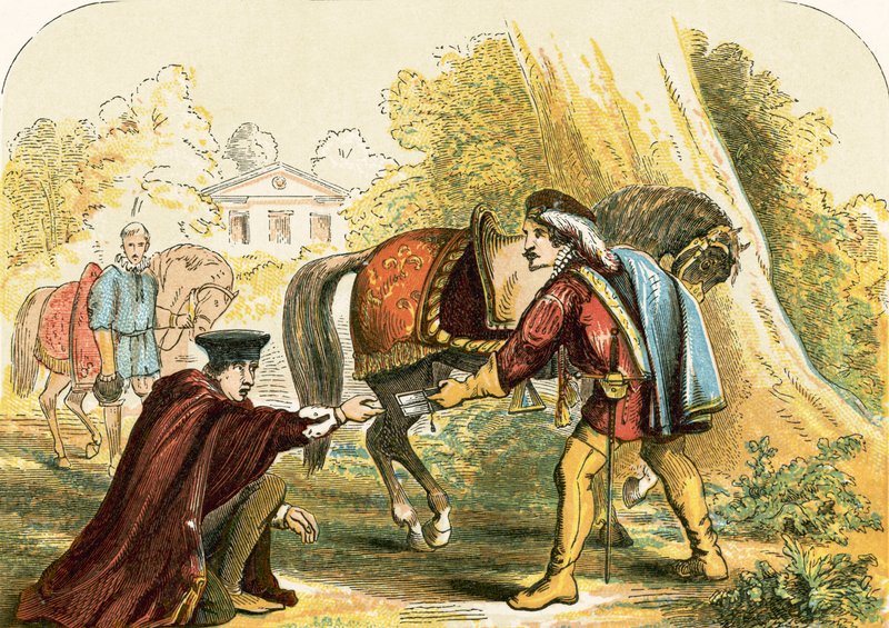 Kardinal Wolsey ve kralın habercisi by English School