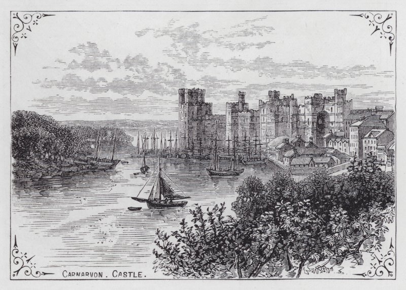 Carnarvon Kalesi (gravür) by English School