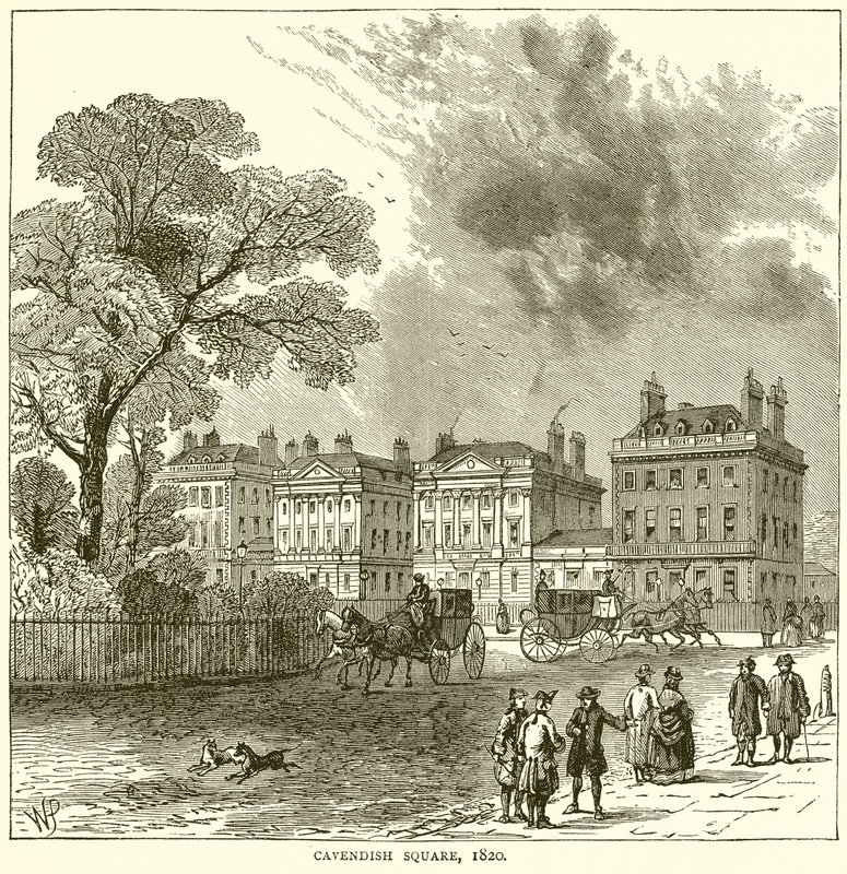 Cavendish Meydanı, 1820 by English School