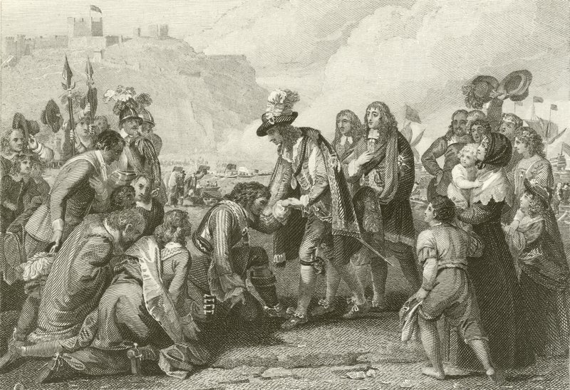 Charles II Dover'a iniş by English School